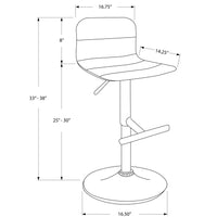 BARSTOOL - 2PCS - WHITE - CHROME METAL HYDRAULIC LIFT