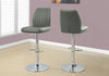 BARSTOOL - 2PCS - GREY - CHROME METAL HYDRAULIC LIFT