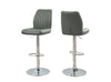 BARSTOOL - 2PCS - GREY - CHROME METAL HYDRAULIC LIFT