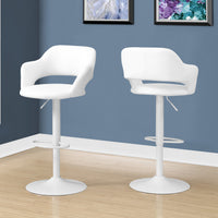 BARSTOOL - WHITE - WHITE METAL HYDRAULIC LIFT