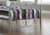 BED - TWIN SIZE - SILVER METAL FRAME ONLY