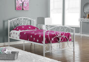 BED - TWIN SIZE - WHITE METAL FRAME ONLY