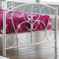 BED - TWIN SIZE - WHITE METAL FRAME ONLY