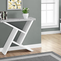 ACCENT TABLE - 36"L - WHITE - CEMENT-LOOK HALL CONSOLE