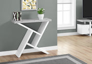 ACCENT TABLE - 36"L - WHITE - CEMENT-LOOK HALL CONSOLE
