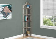 BOOKCASE - 72"H - DARK TAUPE CORNER ACCENT ETAGERE