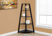 BOOKCASE - 60"H - CAPPUCCINO CORNER ACCENT ETAGERE