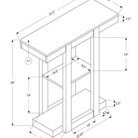 ACCENT TABLE - 32"L - CAPPUCCINO HALL CONSOLE