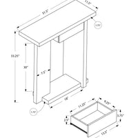 ACCENT TABLE - 32"L - DARK TAUPE HALL CONSOLE