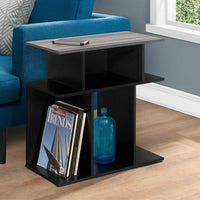 ACCENT TABLE - 24"H - BLACK - GREY TOP