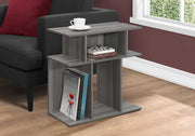 23.75" Grey Particle Board and Laminate Accent Table