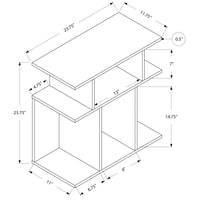 23.75" Grey Particle Board and Laminate Accent Table