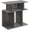 23.75" Grey Particle Board and Laminate Accent Table