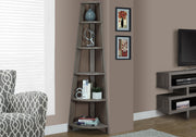 72" Dark Taupe Particle Board, Laminate, and MDF Corner Bookshelf