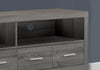 23.75" Particle Board and Silver Metal TV Stand with 4 Drawers