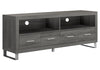 23.75" Particle Board and Silver Metal TV Stand with 4 Drawers