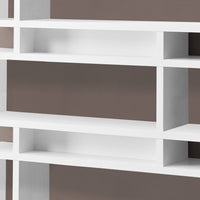 54.75" White Particle Board and MDF Bookcase with a Hollow Core