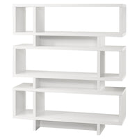 54.75" White Particle Board and MDF Bookcase with a Hollow Core