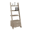 69" Particle Board Ladder Bookcase with Two Storage Drawers