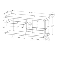 20.5" Cappuccino Particle Board, Hollow Core, and Clear Glass TV Stand