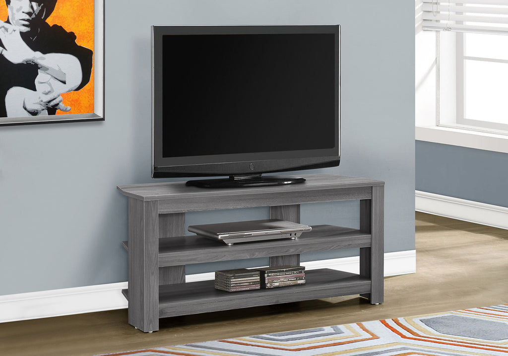 19.75" Grey Particle Board and Laminate TV Stand