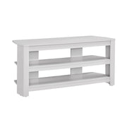 16" White Particleboard Open Shelving TV Stand