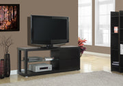 24" Cappuccino Particle Board, Hollow Core, MDF, & Clear Tempered Glass TV Stand