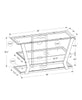 20.5" Black Metal and Tempered Glass TV Stand