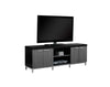 21.25" Particle Board, Hollow Core, Grey MDF, and Silver Metal TV Stand