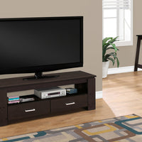 16.25" Particle Board and Laminate TV Stand with 2 Storage Drawers