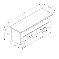 16.25" Particle Board and Laminate TV Stand with 2 Storage Drawers