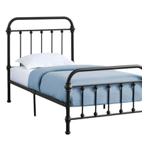 47.75" Black Metal Frame Twin Size Bed