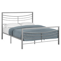 47.75" Silver Metal Frame Queen Size Bed
