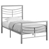 47.75" Silver Metal Frame Twin Size Bed