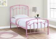 47.75" Pink Metal Frame Twin Size Bed