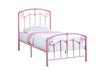 47.75" Pink Metal Frame Twin Size Bed