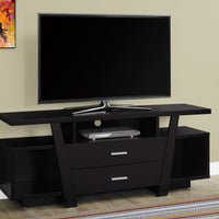 23.75" Particle Board, Hollow Core, and MDF TV Stand with 2 Drawers