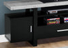 22" Black Particle Board, Hollow Core, and MDF TV Stand with a Cement Look Top