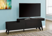 21.25" Cappuccino MDF, Hollow Core, and Solid Wood TV Stand with 2 Drawers