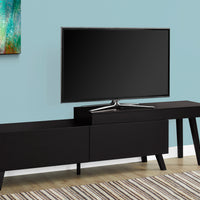 21.25" Cappuccino MDF, Hollow Core, and Solid Wood TV Stand with 2 Drawers