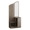 HALL TREE - 75"H - DARK TAUPE STORAGE UNIT - MIRROR