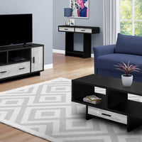 23.75" Black and Grey Particle Board, Laminate, and MDF TV Stand with Storage