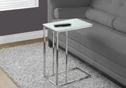 24" Metal with Frosted Tempered Glass Accent Table