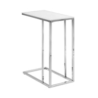 24" Metal with Frosted Tempered Glass Accent Table