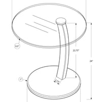 24" Bentwood and Tempered Glass Accent Table