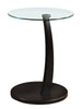 24" Bentwood and Tempered Glass Accent Table