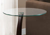 24" Bentwood and Tempered Glass Accent Table