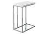 25.25" Particle Board and Chrome Metal Accent Table