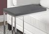 25.25" Glossy Grey Particle Board and Chrome Metal Accent Table