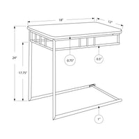 24" Metal and Marble Accent Table